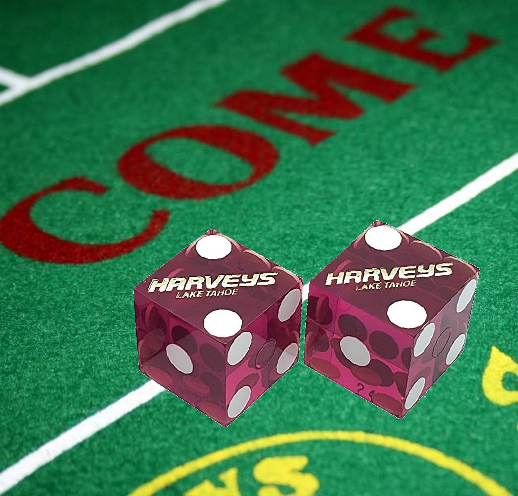 Authentic Nevada Casino Craps Dice Set - 19mm with Black Velvet Pouch for Casino Games & Collectors (Set of 3)