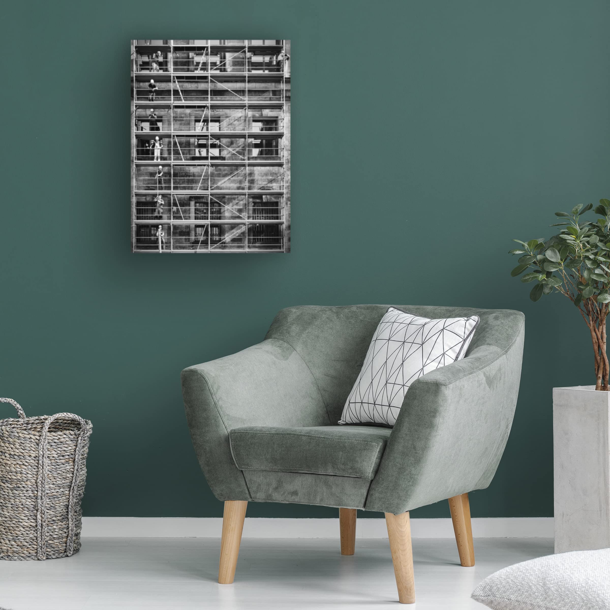 Peter Pfeiffer 'Working Hard' Canvas Art Print - Modern Office & Home Wall Decor - Motivational Artwork for Living Room, Bedroom & Workspace
