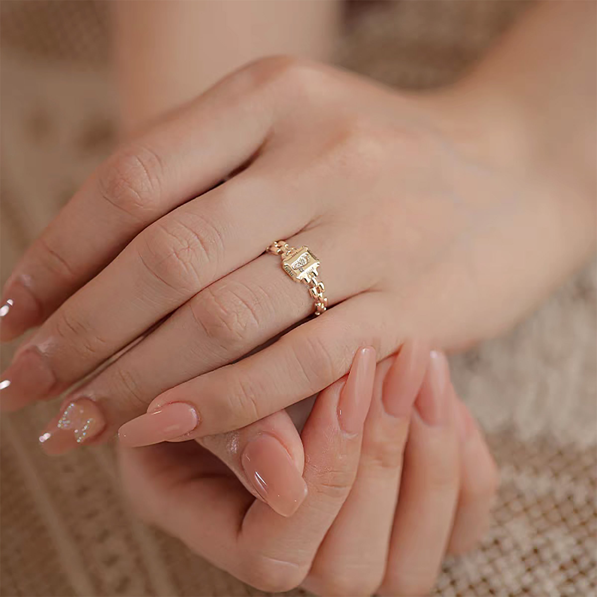 Solid Gold Footprint Ring - 14K Yellow Gold Handmade Jewelry for Women - Perfect for Gifts, Anniversaries & Special Occasions