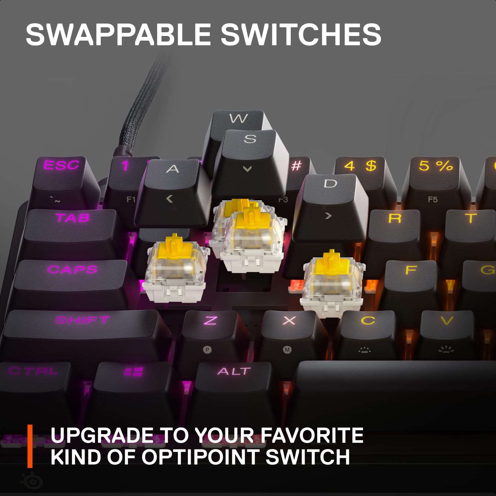 SteelSeries Apex 9 Mini 60% Hot-Swap Optical Mechanical Gaming Keyboard - RGB Backlit, Aluminum Frame, PBT Keycaps - Perfect for Esports, Streaming & Office Work