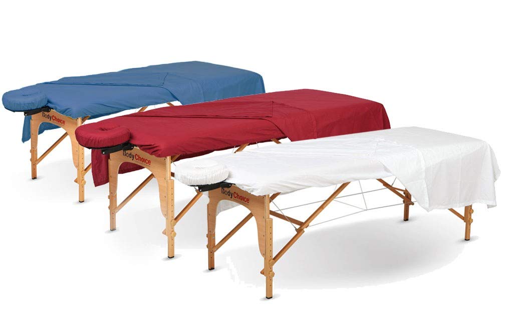 600 Thread Count 3-Piece Massage Table Spa Bed Sheet Set - 100% Egyptian Cotton (1 Fitted Sheet for 7