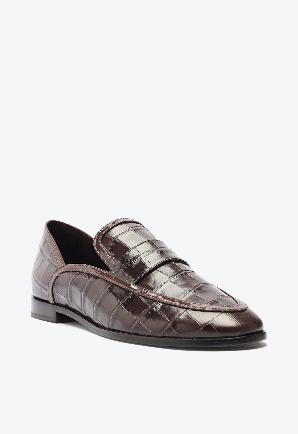 Maurice Croco Embossed Women's Flats - Comfortable & Stylish Leather Loafers for Work, Office & Casual Wear