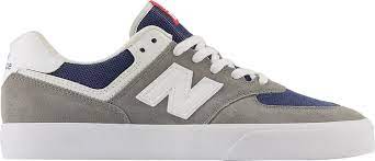 New Balance Numeric 574 Vulc Skate Shoes for Men - Lightweight Grey/Navy Sneakers for Street Skating & Casual Wear