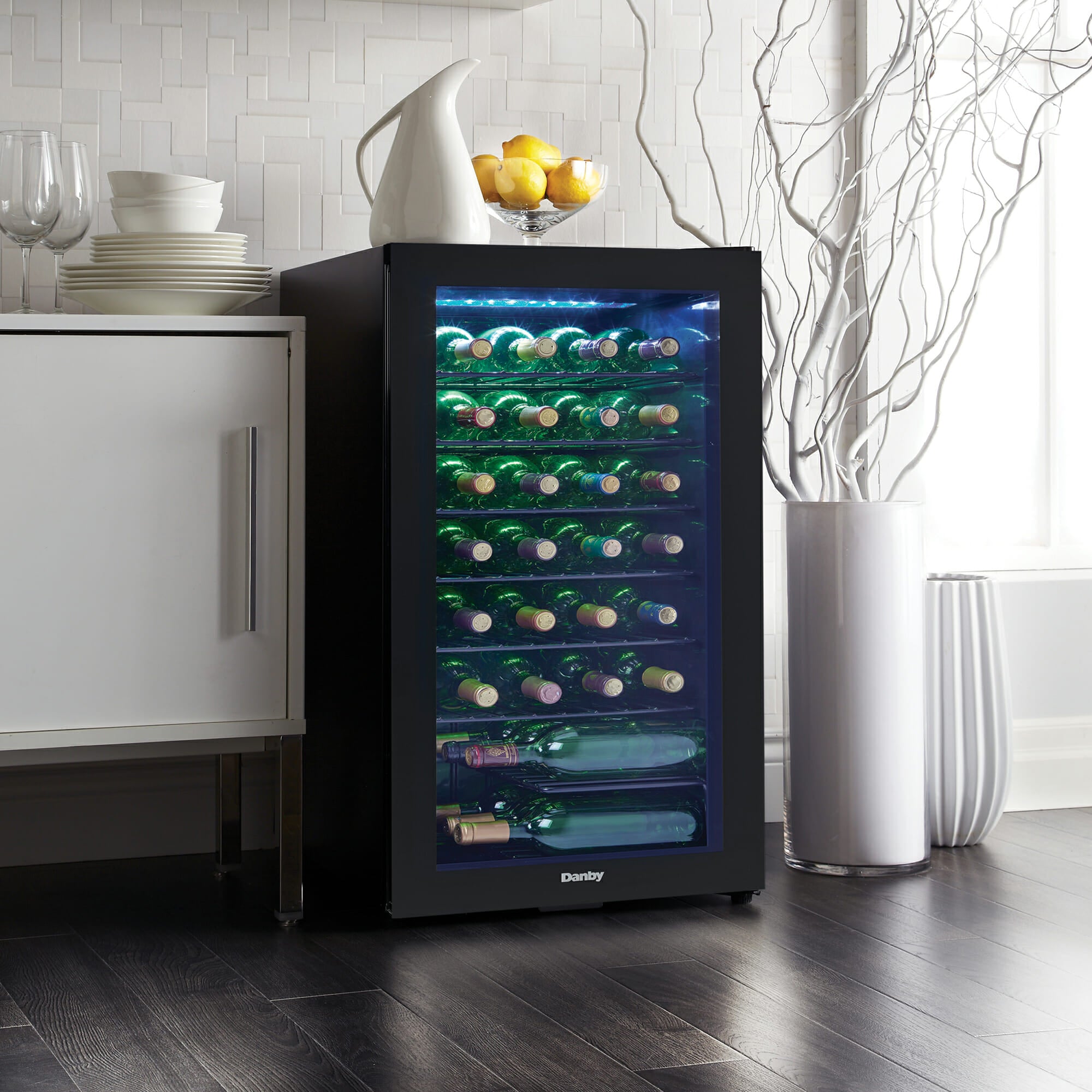 Danby DWC036A2BDB 36-Bottle Freestanding Wine Cooler - Black | Dual Zone Temperature Control | Perfect for Home Bars, Restaurants & Wine Cellars