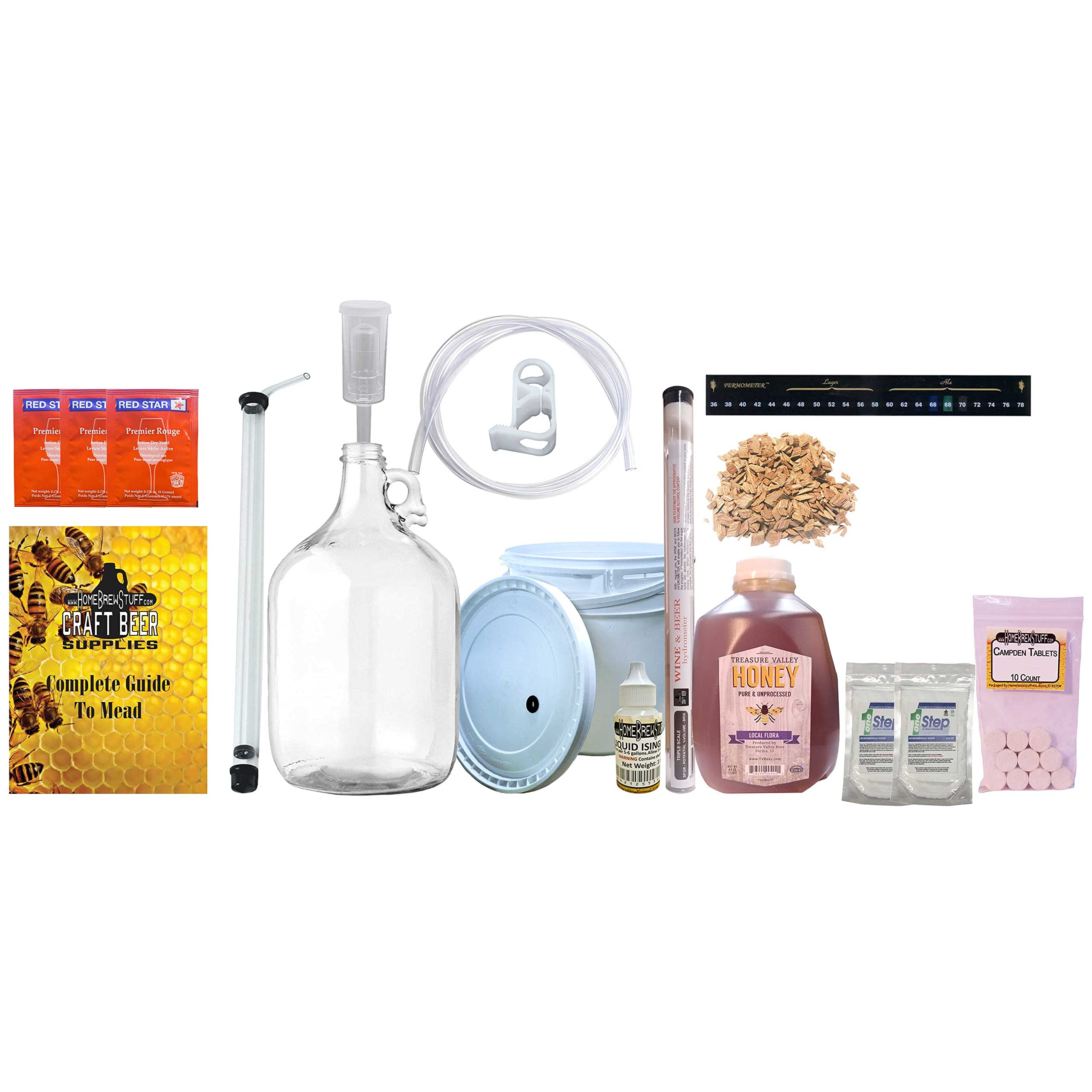HomeBrewStuff - 1 Gallon Premium Mead Making Kit with Reusable Fermentation Equipment & Starter Recipe - DIY Honey Wine Brewing Supplies for Beginners - Perfect Home Brewing Gift Set for Beer & Wine Enthusiasts - Great for Homebrewing, Special Occasions & Unique Gifts