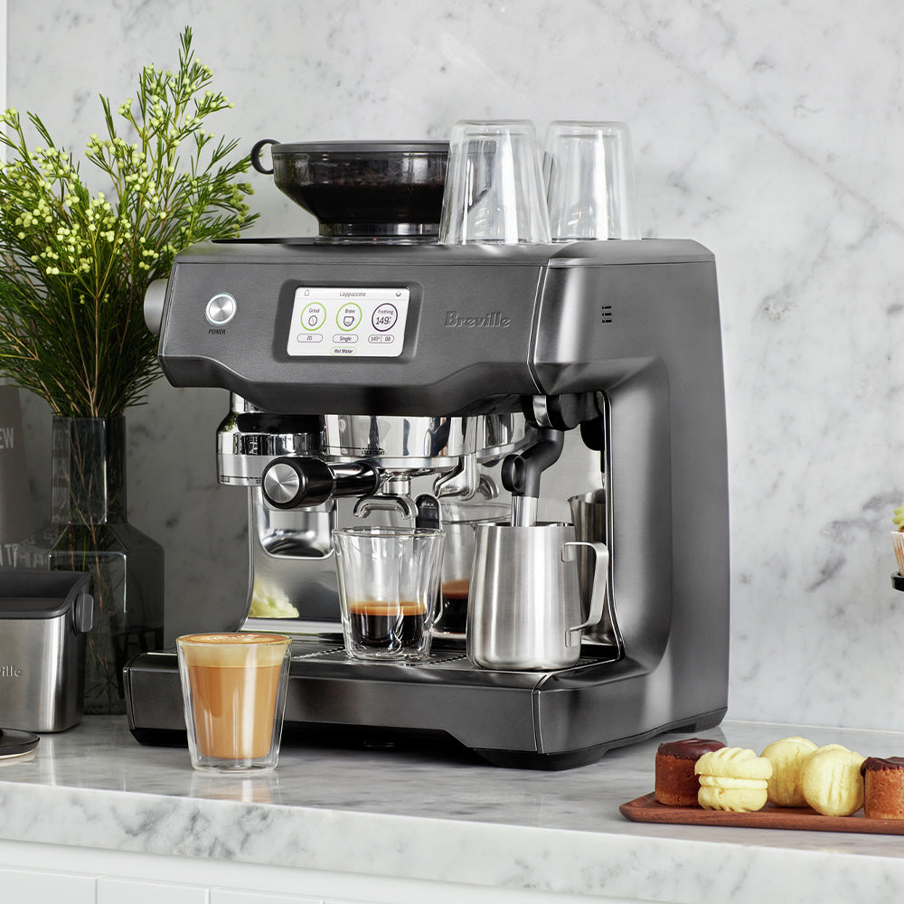 Breville Oracle Touch Espresso Machine with Automatic Grinder & Milk Frother - Black Stainless Steel (BES990BST1BCA1) - Perfect for Home Baristas & Coffee Lovers