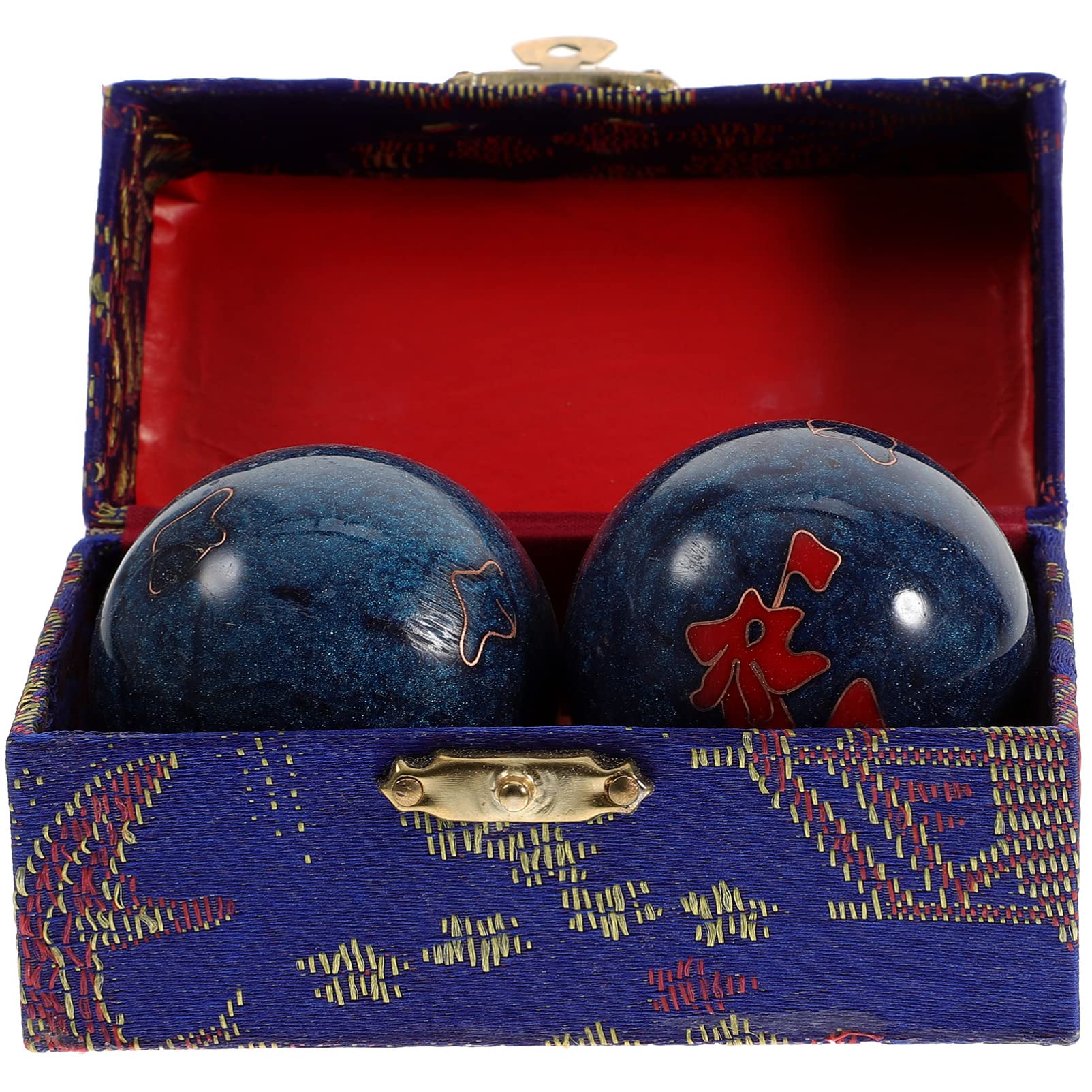 Exercise Massage Fitness Balls for Injury Recovery & Stress Relief - Baoding Meditation Therapy Balls for Hand Massage (Blue) | Perfect for Yoga, Office Relaxation & Physical Therapy
