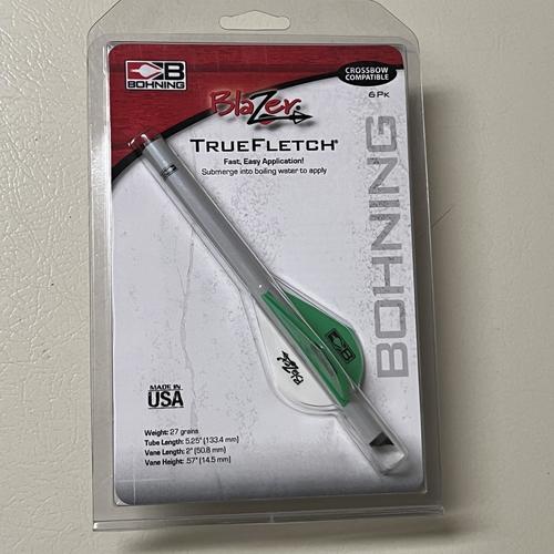 Bohning Blazer Quickfletch 6-Pack - Neon Green & White Archery Vanes for Hunting & Target Practice