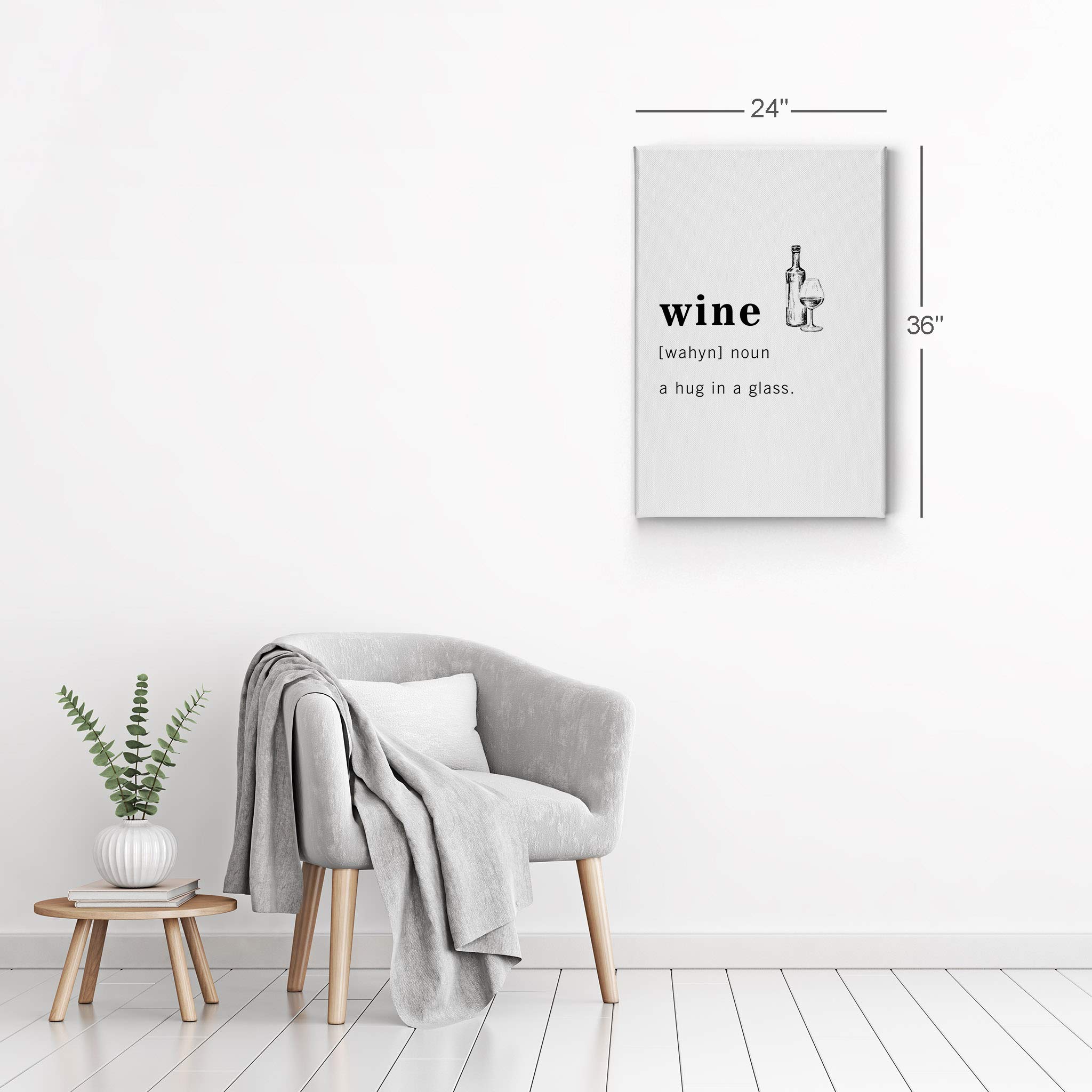 Funny Wine Definition Dictionary Canvas Print - Inspirational Quote Wall Art for Office, Living Room, Bedroom & Bathroom Decor - Ready to Hang Home Decoration (36x24 inches) - Perfect for Wine Lovers, Housewarming Gifts & Bar Decor - Made in USA