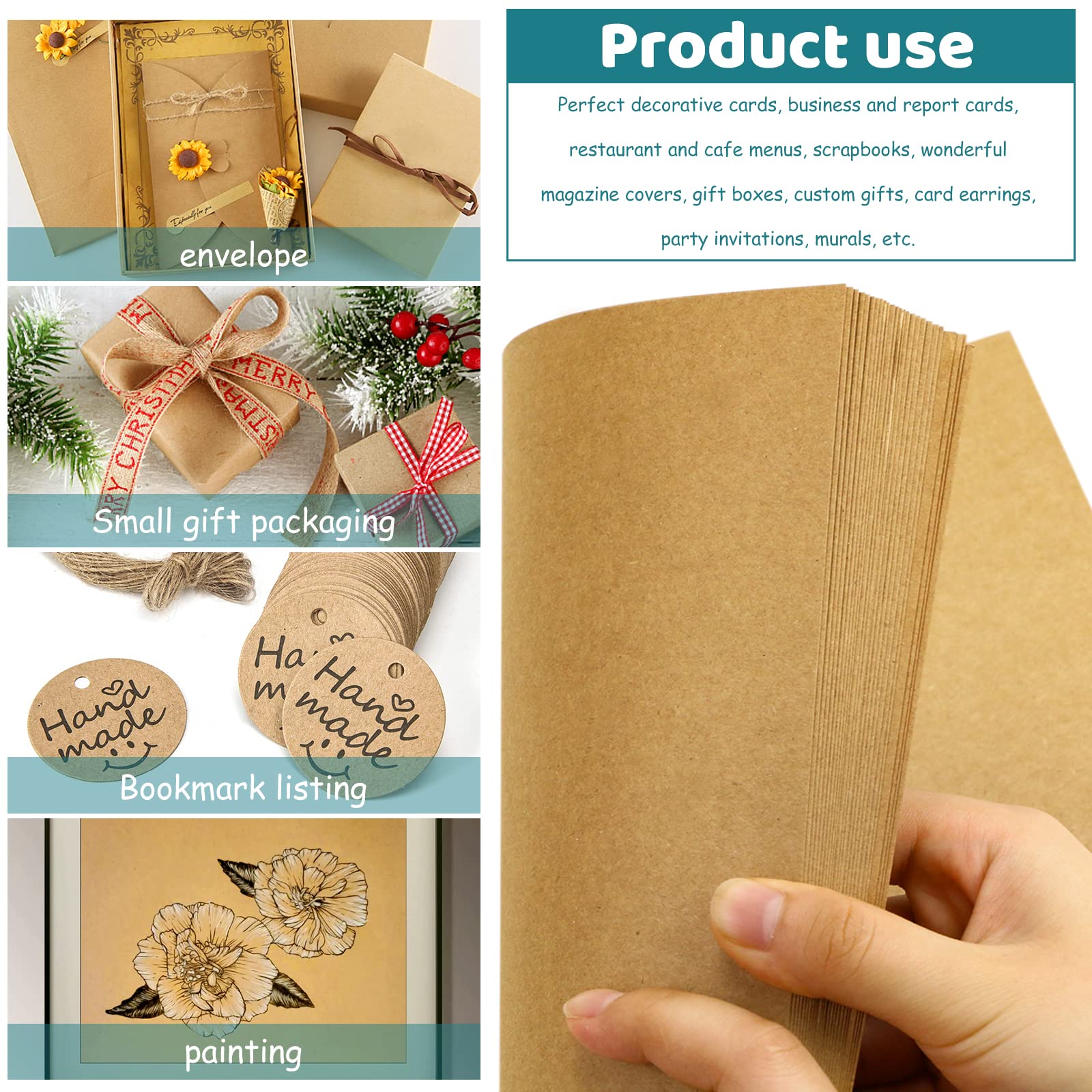 FSWCCK 120 Sheets Brown Kraft Cardstock Paper - 8.5 x 11 Inch Letter Size, Thick Cover Cardstock for DIY Crafts, Greeting Cards, Scrapbooking & Invitations - Premium Tan Cardstock (120 Sheets) - Perfect for Handmade Projects, Wedding Invites & School Art