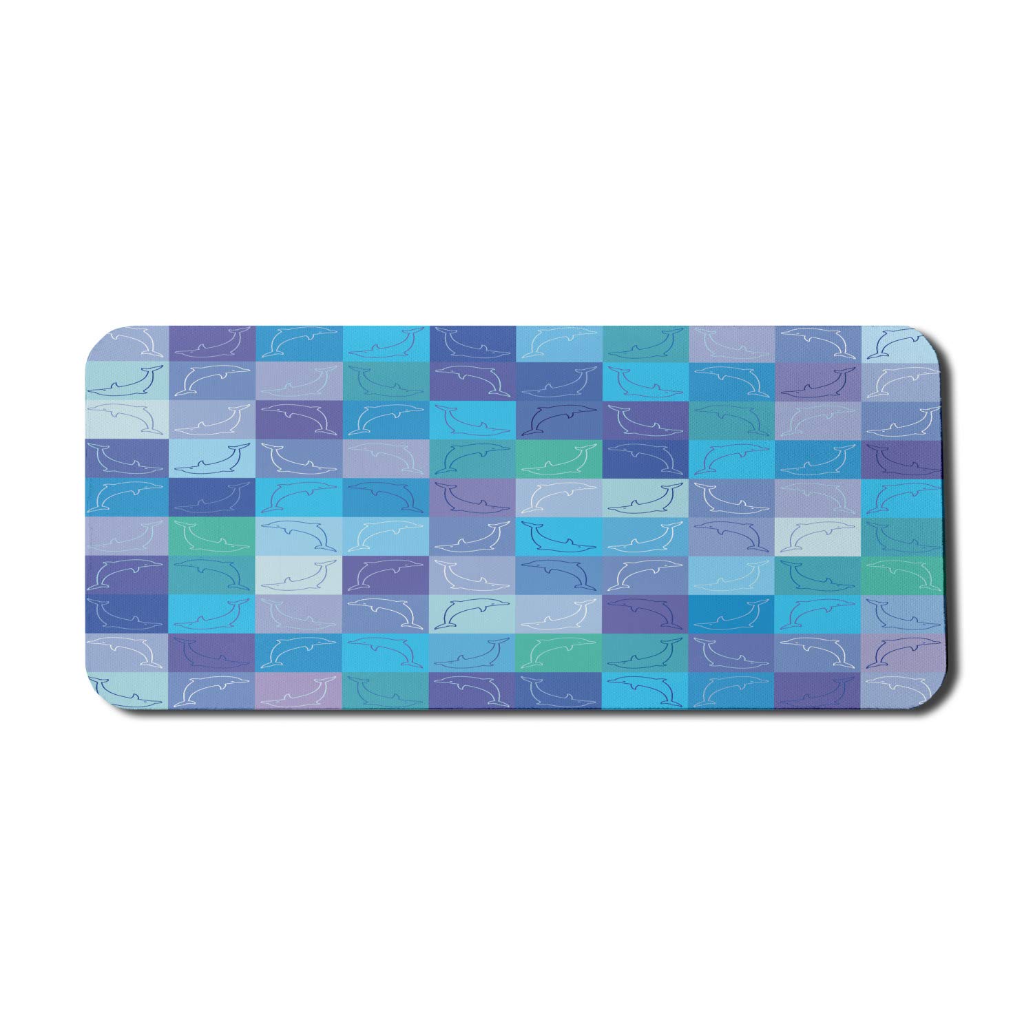 Ambesonne Sea Animals Mouse Pad - Playful Dolphin in Colorful Mosaic Design, Non-Slip Rubber Gaming Mousepad (35