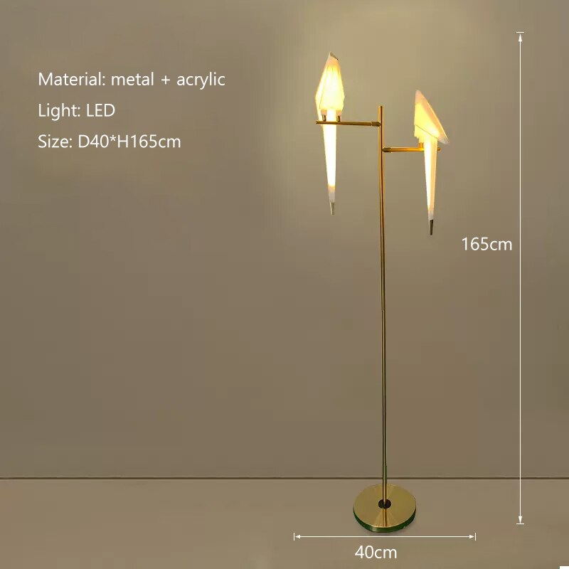 Stylish Crane The Bird LED Floor Lamp - Modern Decorative Lighting for Living Room, Bedroom & Office - Perfect for Reading, Relaxing & Ambiance