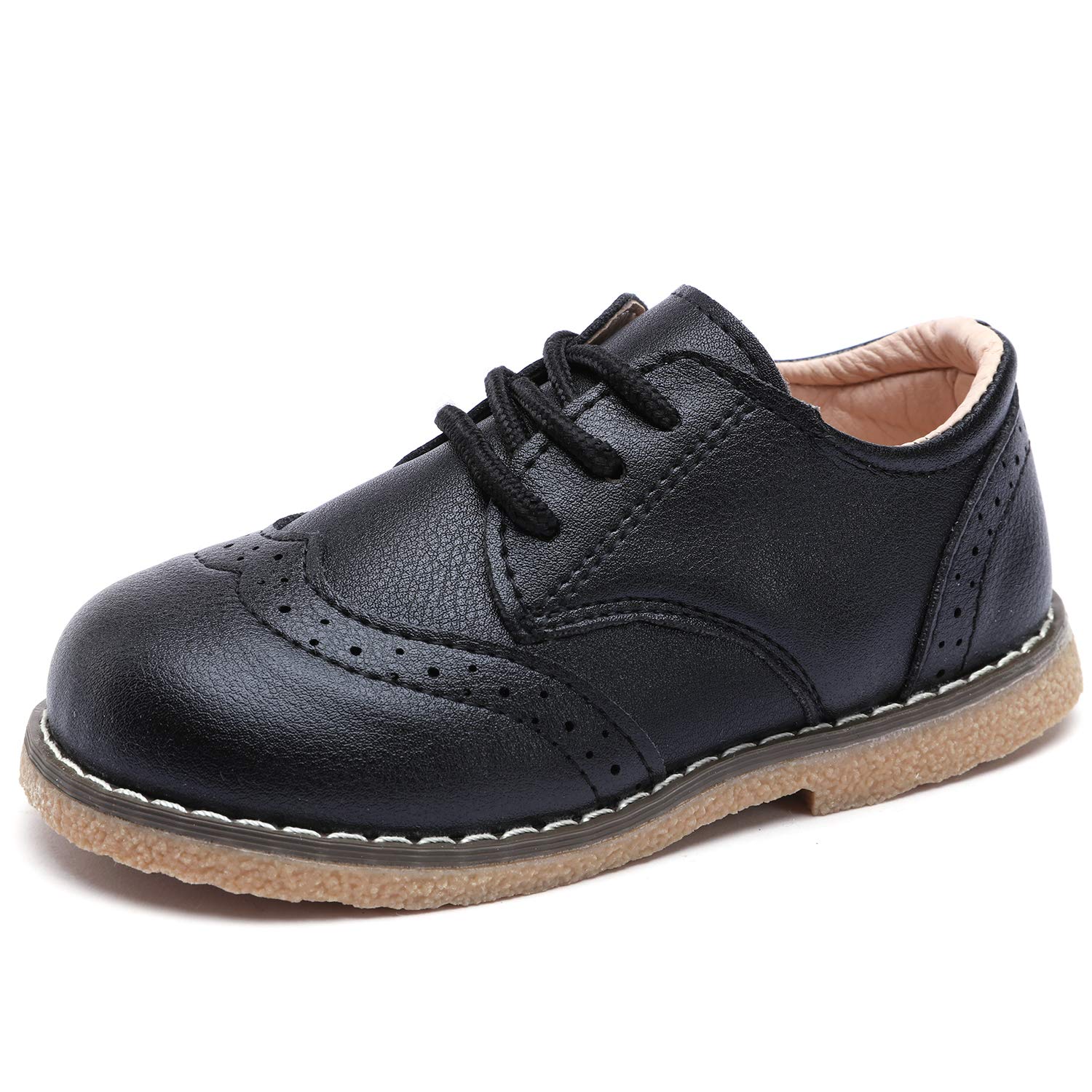 UBELLA Breathable Hollow Leather Oxford Dress Shoes for Toddler Boys & Girls - Perfect for Weddings, Parties & Formal Occasions