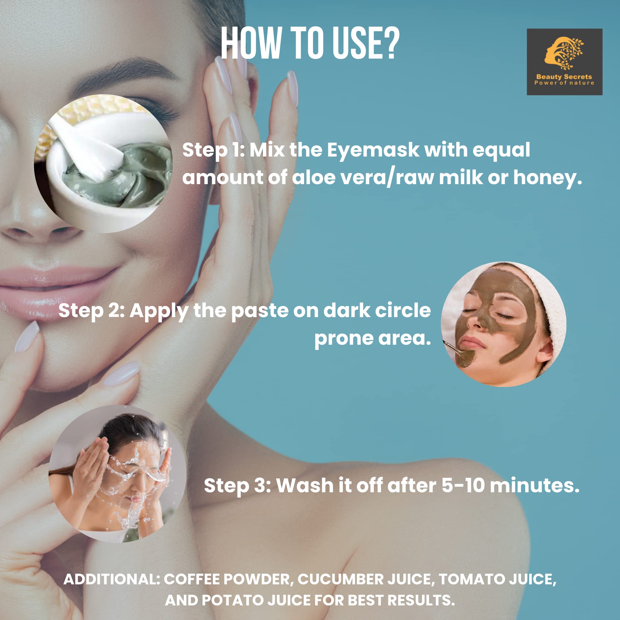 Beauty Secret Anti-Dark Circle Cream with Lemon Peel, Green Tea, Aloe Vera, Rose Petal & Moringa Leaf Powder - Natural Dark Circle Reducer for Glowing Skin | Perfect for Nighttime Skincare & Morning Routine