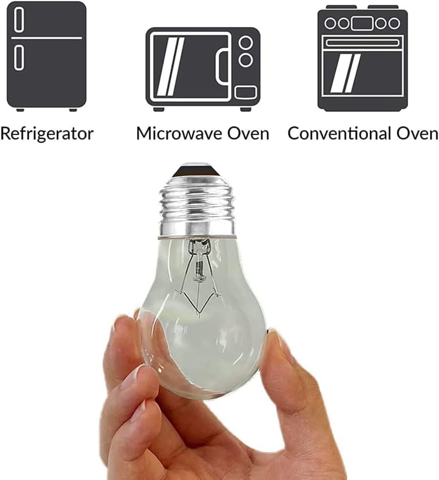 High Temp 300°C Resistant Appliance Oven Light Bulb - A15/E26 Base, 120V 40W Replacement Bulb for Refrigerator, Microwave, Range Hood & Stove (4 Pack) - Perfect for Kitchen Appliances and High Heat Environments
