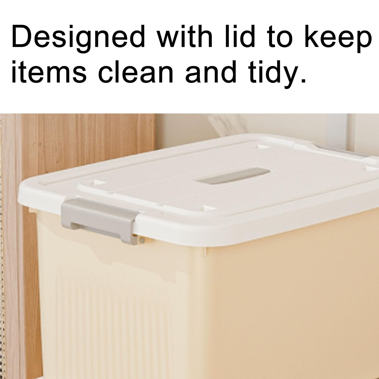 Stackable Plastic Storage Bins with Handles & Lids - Lightweight Multifunctional Organizer for Home, Office, Closet & Garage Storage Solutions