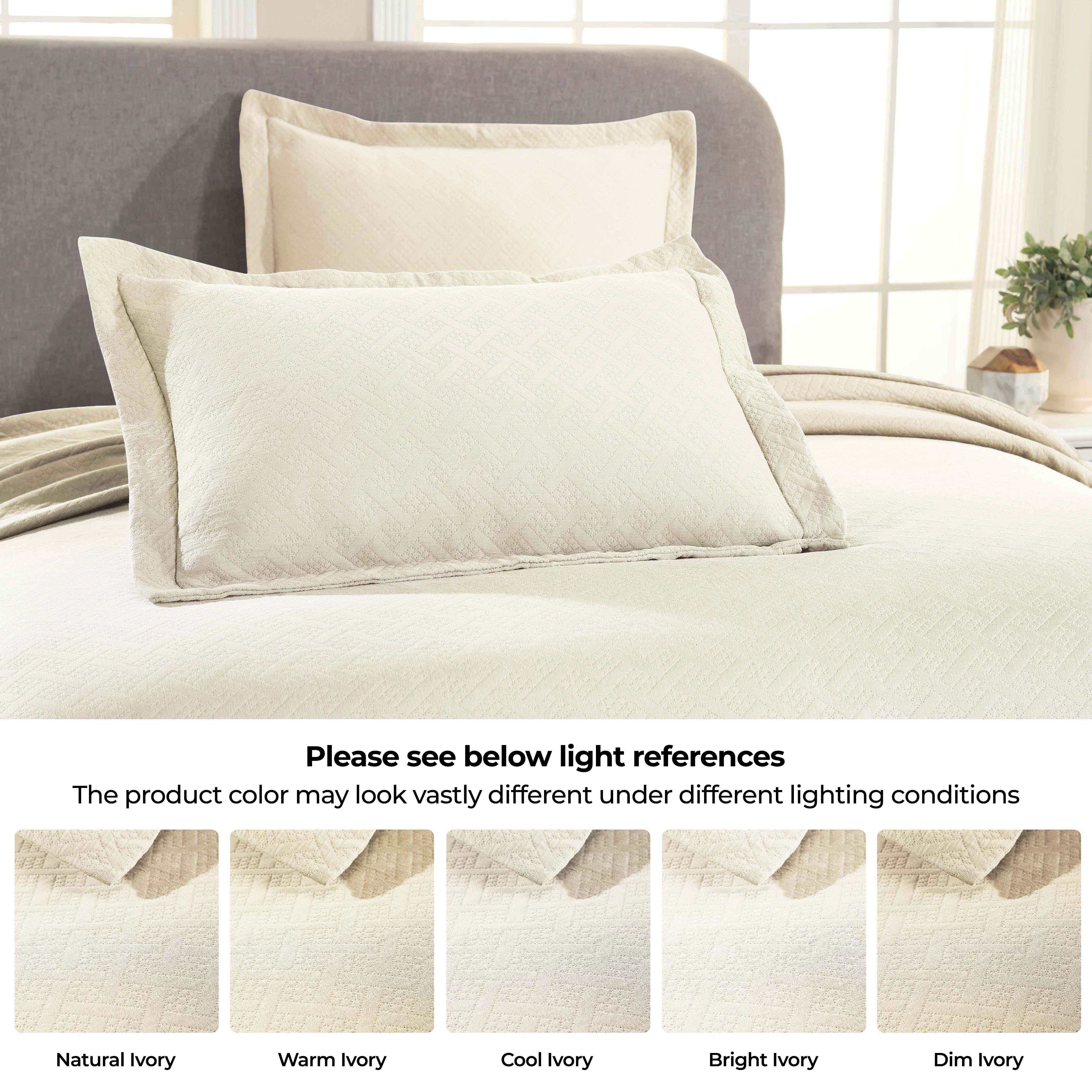 Basket Weave Matelasse Cotton Bedspread Set - Queen Size 3-Piece Luxury Bedding for Master Bedroom - Perfect for Home Decor, Guest Room & Hotel Style Comfort