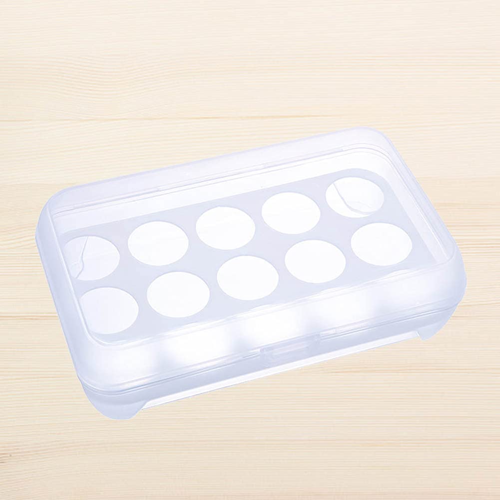 15 Grids Plastic Egg Storage Container - Reusable Food Organizer for Household Kitchen, Picnic, Camping & Meal Prep (White)
