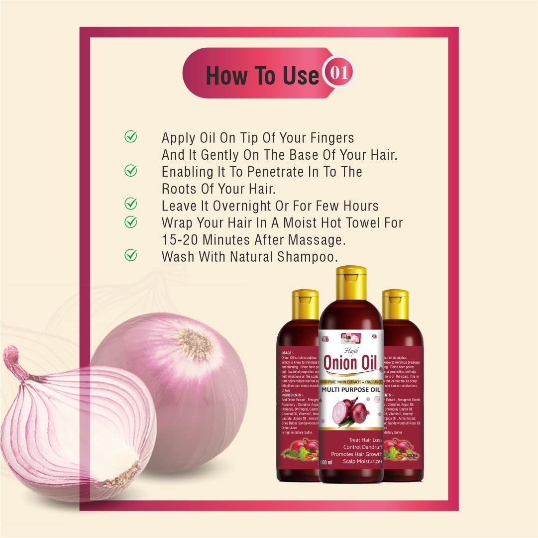 Natural Onion Oil for Hair Growth & Hair Loss Prevention - Stimulates Scalp & Strengthens Hair - Perfect for Daily Hair Care & Thinning Hair Treatment