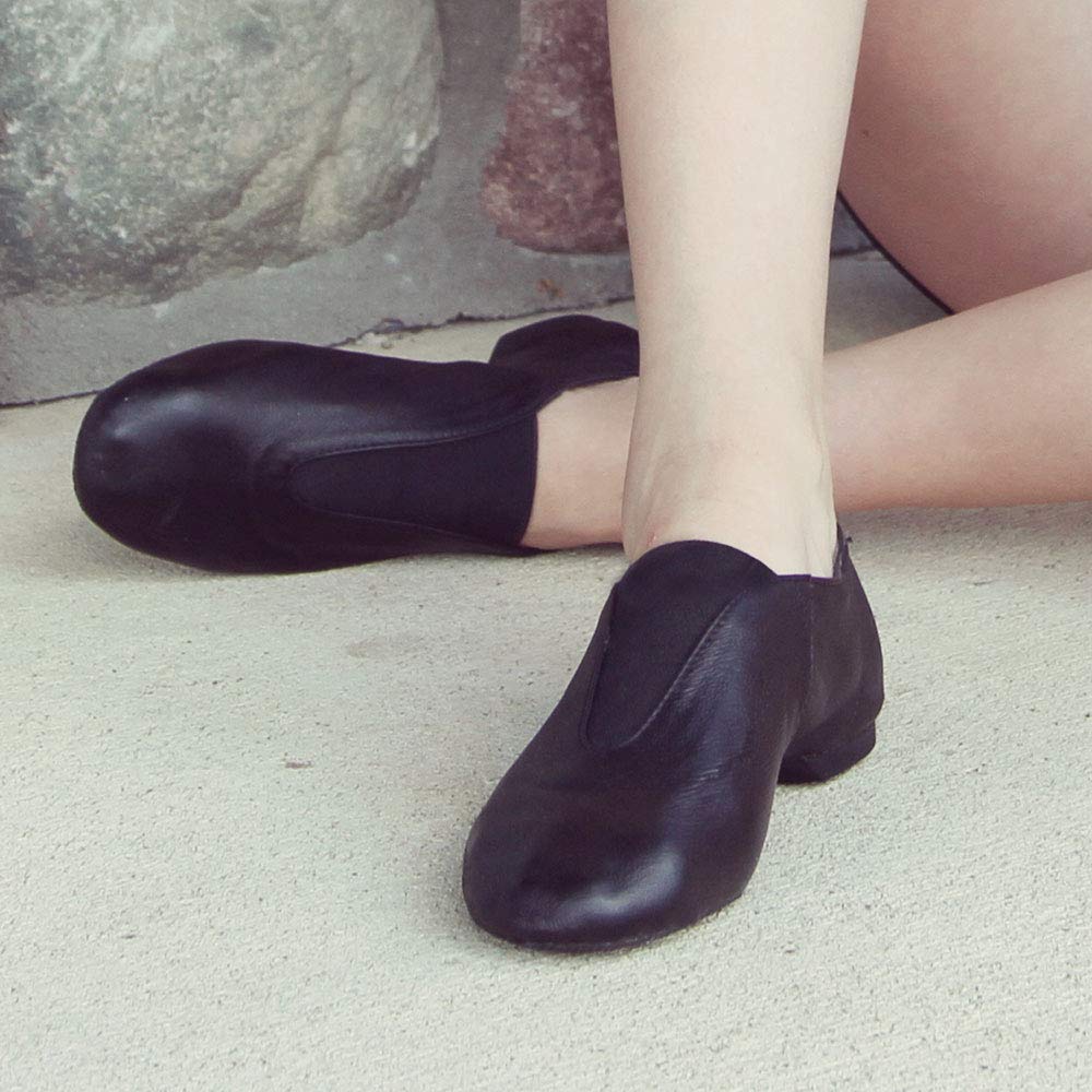 Slip On Jazz Shoes for Women & Men - Genuine Leather & Elastic Dance Shoes for Ballet, Jazz & Modern Dance - Comfortable & Stylish Performance Footwear