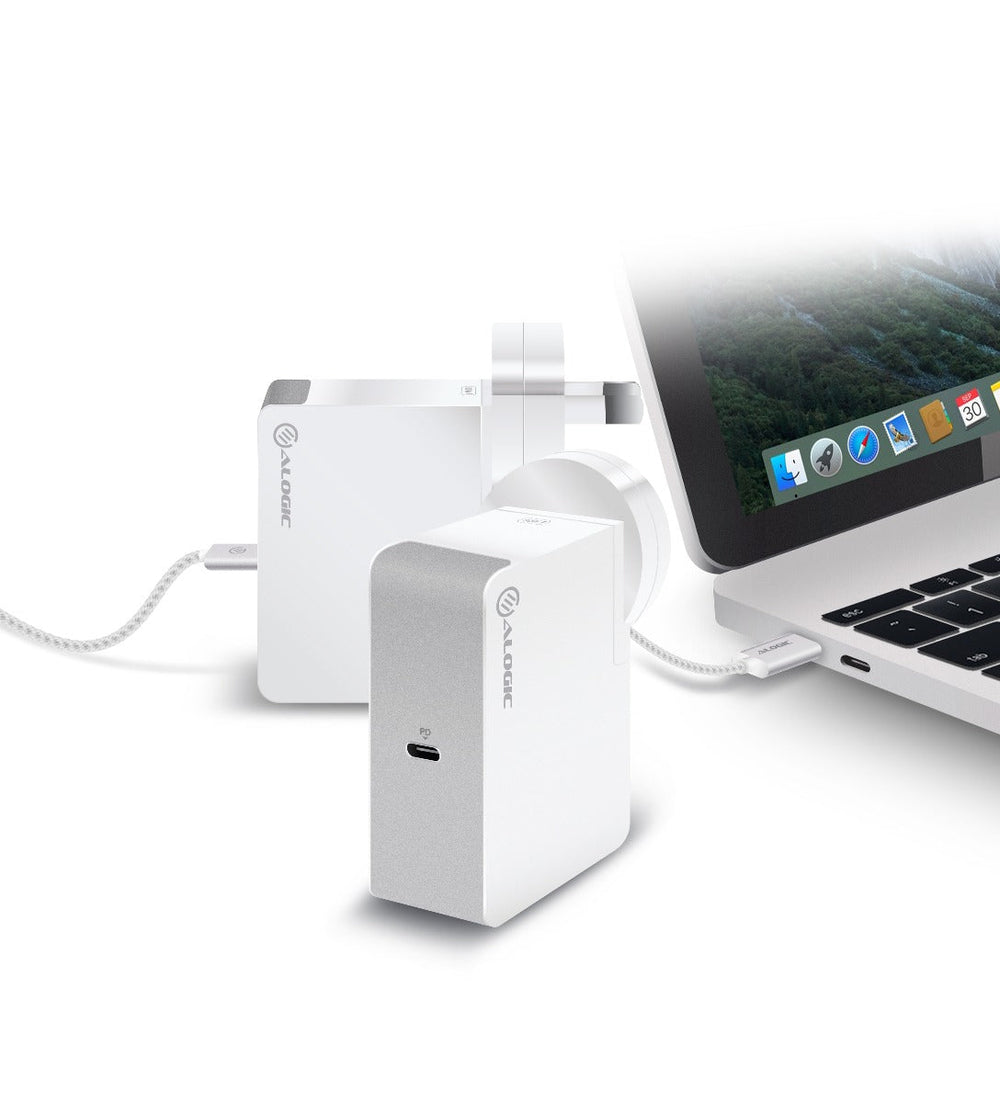 60W USB C Fast Charger for Laptop & MacBook - Travel Adapter with USB C Cable (2m) - Compatible with AU/EU/UK/US Plugs - Perfect for Business Travel, Home & Office Use