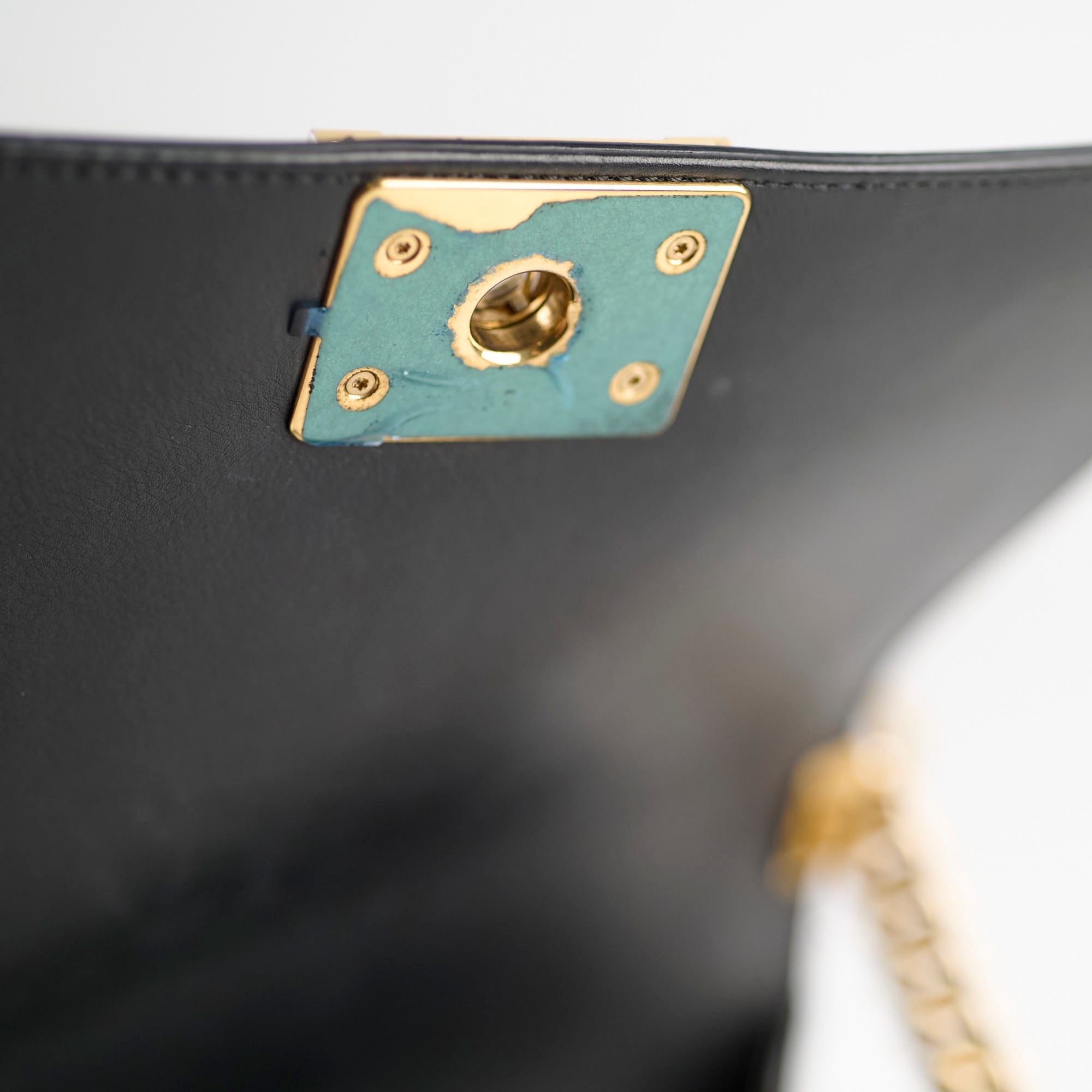 Chanel Old Medium Boy Bag Black Patent Leather Crossbody Bag - Luxury Designer Handbag for Women, Perfect for Parties, Dates & Evening Events