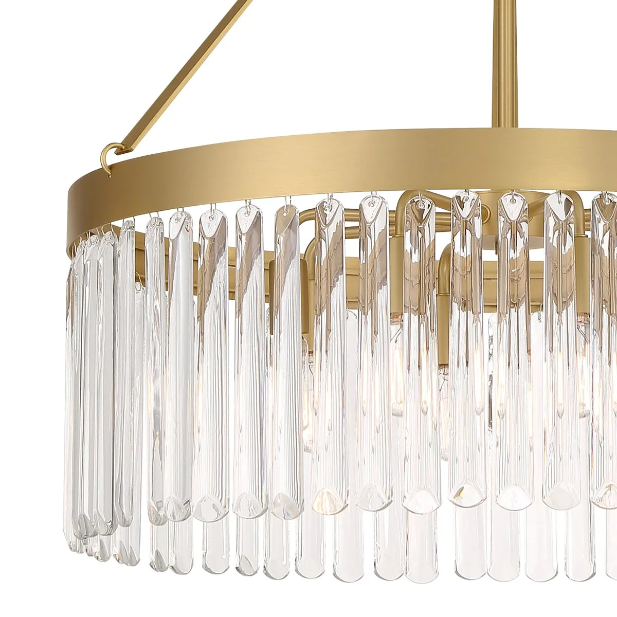 Emilie Crystal Waterfall Round Chandelier - Elegant Ceiling Light Fixture for Dining Room, Bedroom & Living Room Decor