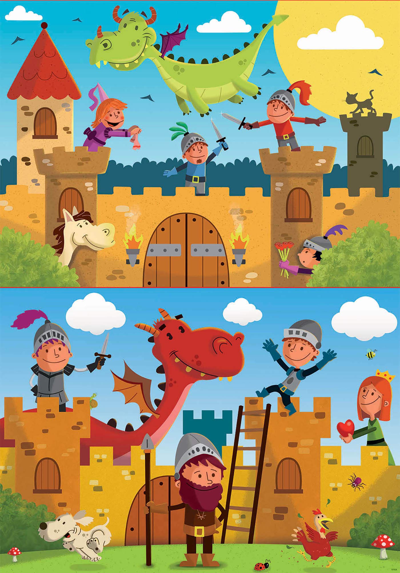 Educa 48-Piece Dragons & Knights Puzzle Set - Fun Learning for Kids