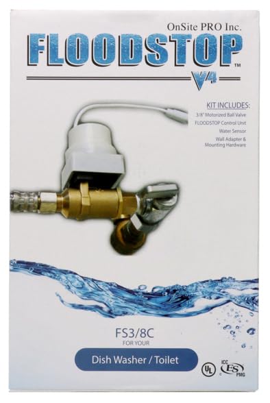 FloodStop Dishwasher & Toilet Leak Detector Kit - Automatic Water Shut-Off with 3/8