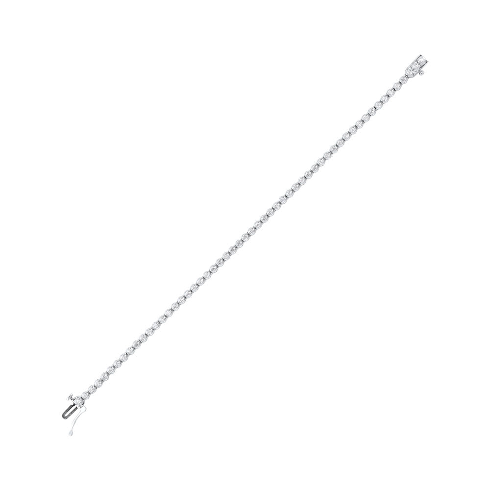 14K White Gold Diamond Bracelet (1CTW) - Elegant Jewelry for Women, Perfect for Weddings, Anniversaries & Special Occasions