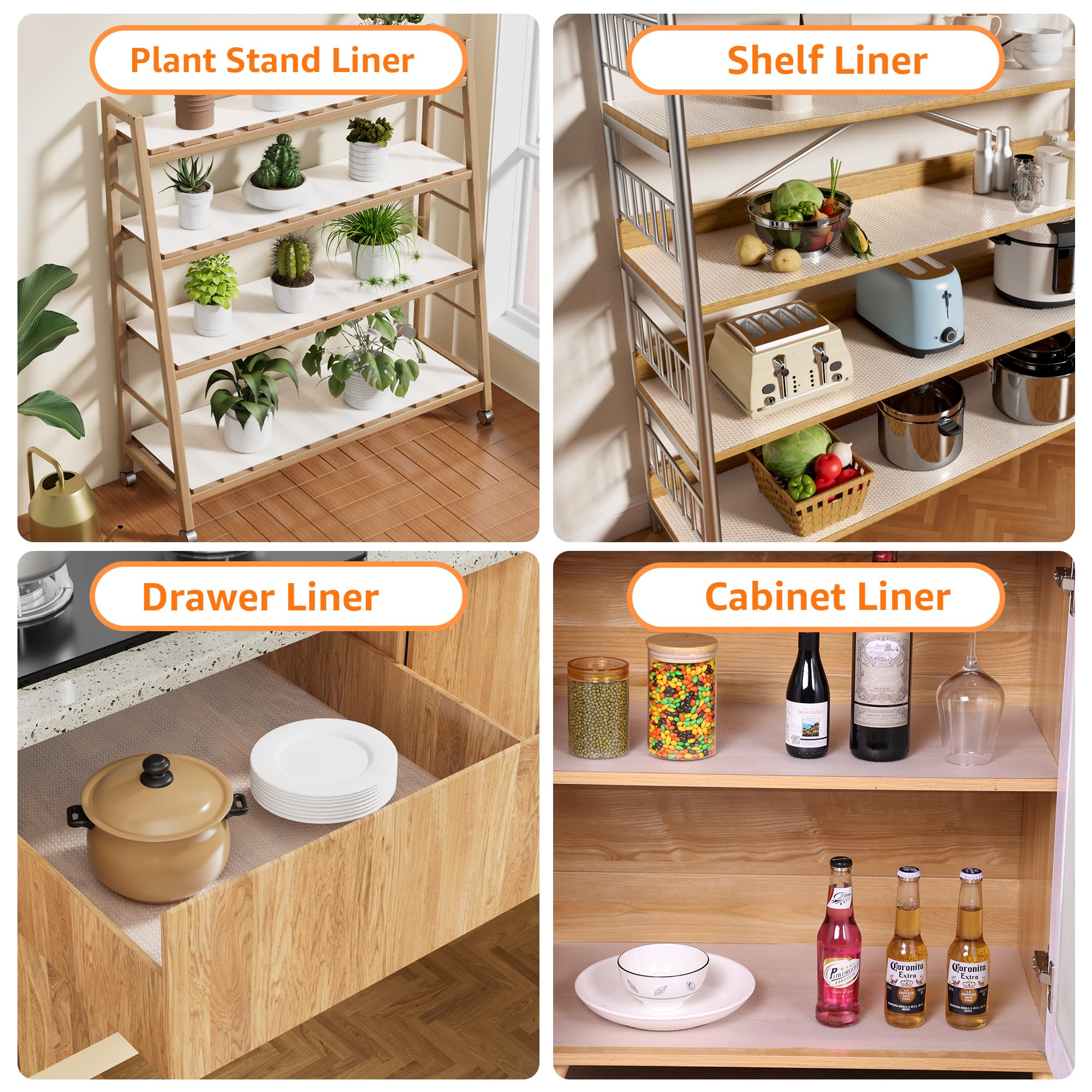 PABUSIOR 15.5 x 291 Inch Pantry Shelf Liner for 16