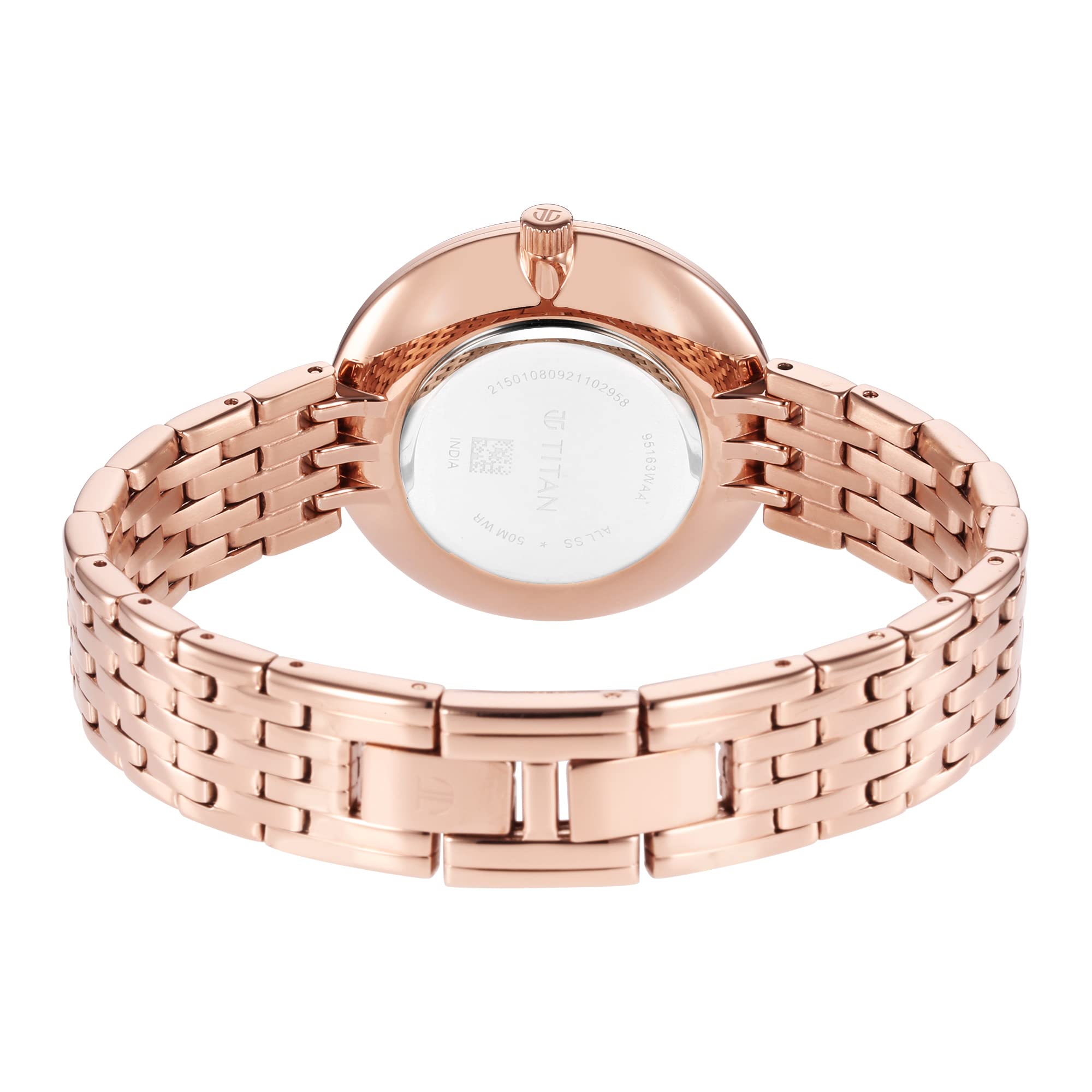Titan Women's Rose Gold Stainless Steel Watch - Elegant Analogue Dial & Band for Casual, Office & Special Occasions