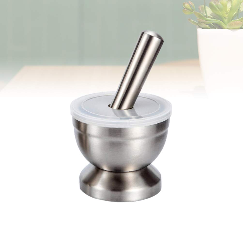 Stainless Steel Garlic Press & Masher with Lid - 1PC Multifunctional Garlic Grinder, Crusher, and Mincer for Kitchen - Perfect for Cooking, Baking, and Meal Prep
