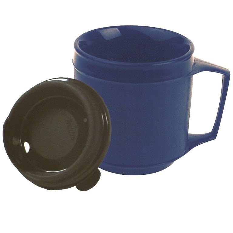 Weighted Insulated Cups and Bowls for Parkinson's - Anti-Spill Blue Drinkware with Lids | Ideal for Shake Stability, Hot/Cold Beverages & Mealtime Assistance