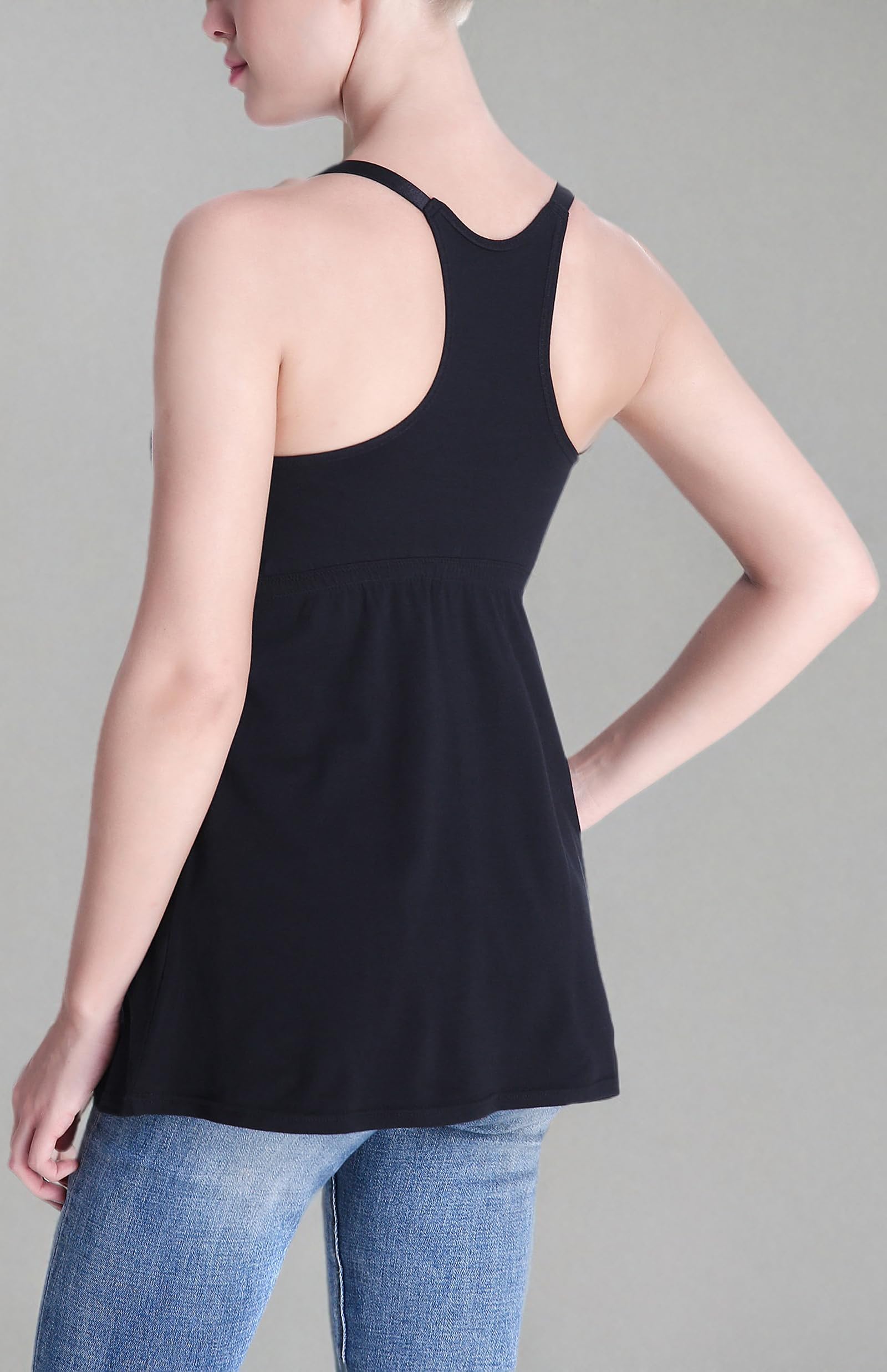 Comfortable Cotton Nursing Tank Top with Built-in Shelf Bra - Maternity Cami for Breastfeeding & Pregnancy - Perfect for Nursing, Lounging & Everyday Wear