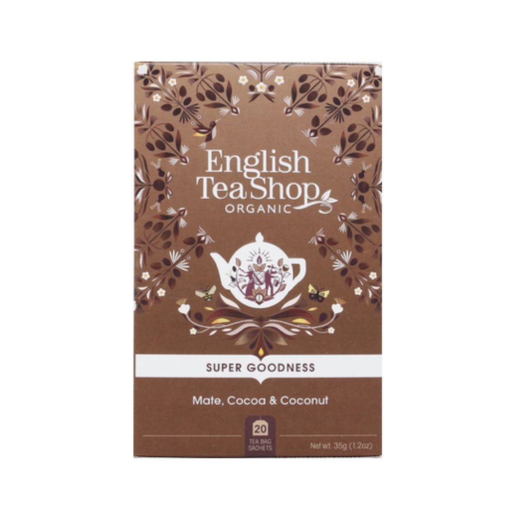 Organic Yerba Mate Tea Bags with Cocoa & Coconut - English Tea Shop 20-Count | Herbal Tea for Energy Boost & Relaxation | Perfect for Morning Pick-Me-Up or Afternoon Break