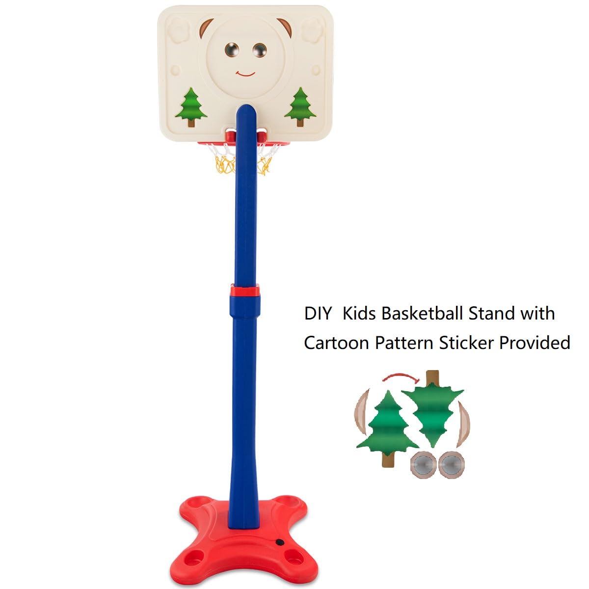 Adjustable Kids Basketball Hoop - 8 Height Levels, Weighted Base for Stability - Indoor/Outdoor Basketball Set for Boys & Girls Ages 3+ | Perfect for Driveway, Backyard & Playroom Sports Activities