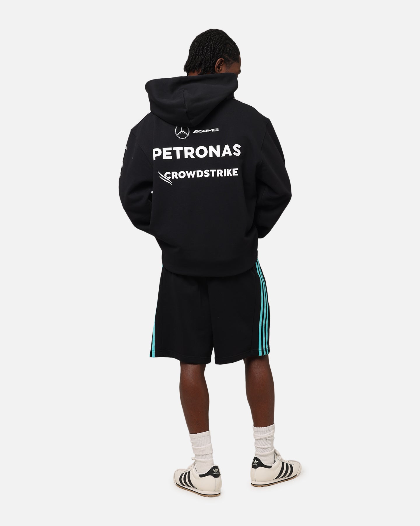 Adidas x Mercedes AMG PETRONAS F1 2025 Team Hoodie - Black & White Pullover for Men & Women - Perfect for Racing Fans, Streetwear & Casual Outfits