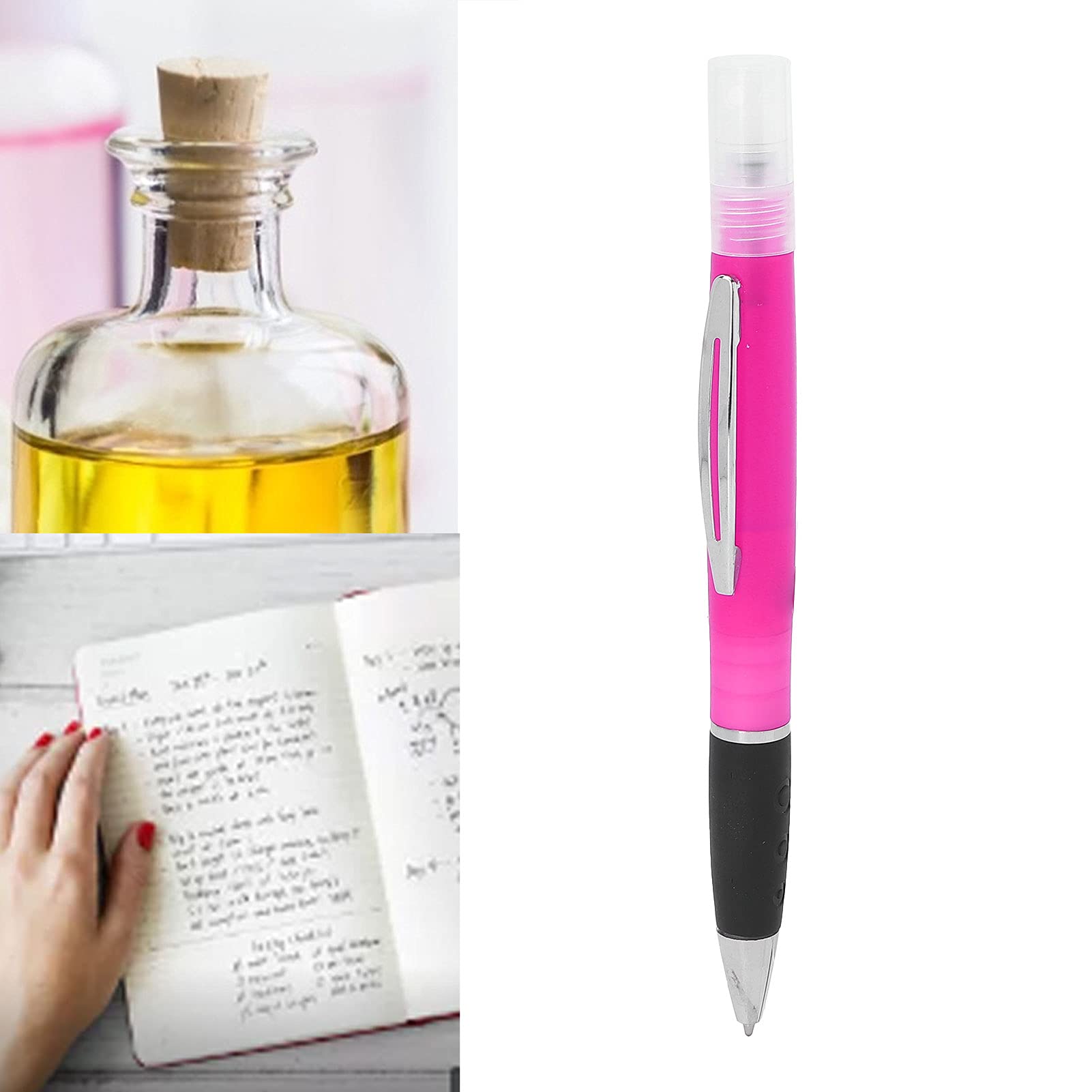ZJchao 3ml Mini Refillable Perfume Spray Bottle - 2-in-1 Ballpoint Pen & Portable Perfume Atomizer (Pink) | Perfect for Travel, Purse, Office & Everyday Fragrance Touch-ups
