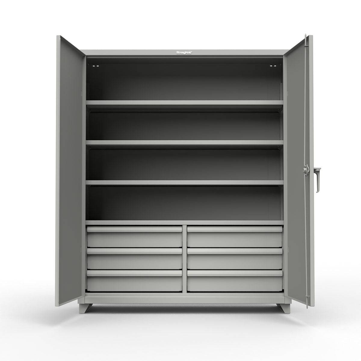 Extra Heavy Duty 14 Gauge Steel Cabinet with 6 Half-Width Drawers - Perfect for Garage Storage, Workshop Organization & Industrial Use