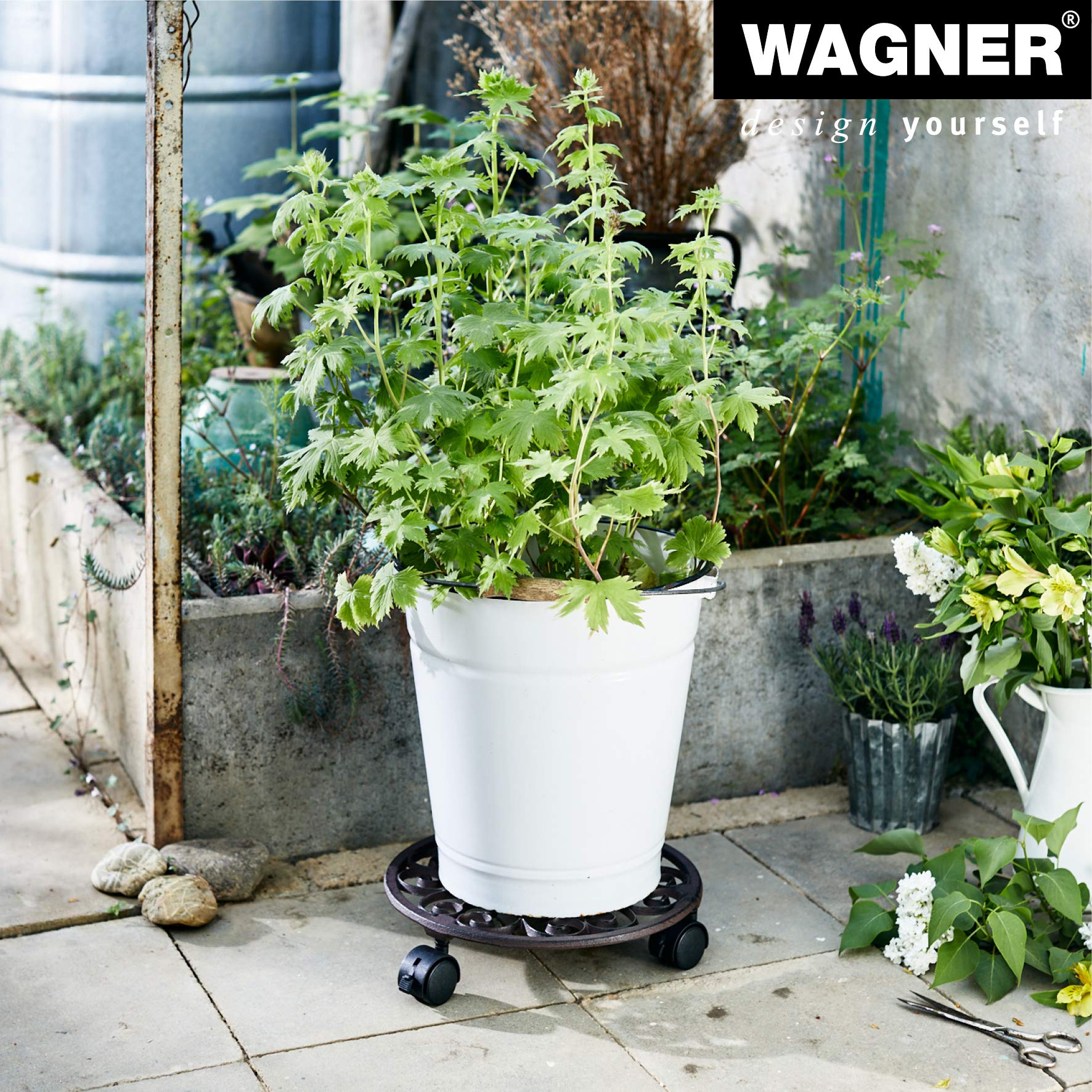 20092501 Multi-Roller Anti-Tip Gardening Wagon - Heavy Duty Cast Iron Utility Cart for Yard Work, Landscaping & Farm Use | Perfect for Transporting Soil, Plants & Gardening Tools