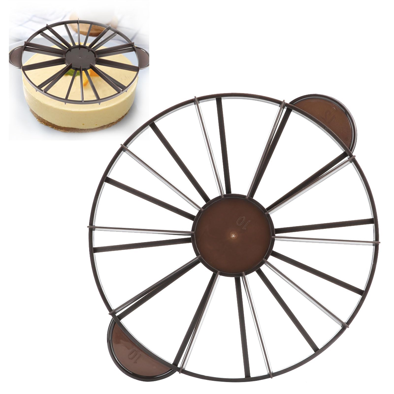 Round Cake Slice & Pie Slicer Marker - Double Sided Cake Divider for Cheesecake, Pie, Pizza (10 or 12 Slices) - Perfect for 16-Inch Cakes - Ideal for Birthday Parties, Weddings & Baking Enthusiasts