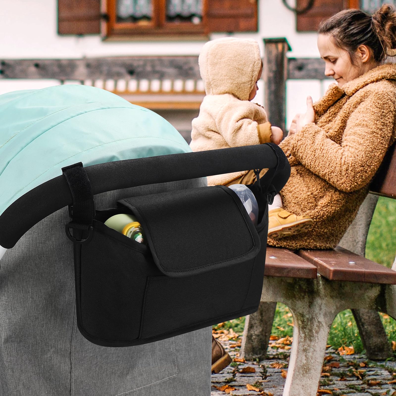 Accmor Universal Stroller Organizer - Waterproof Stroller Caddy with Multiple Pockets for Diapers, Bottles & Toys - Fits Uppababy, Baby Jogger, Nuna, Doona, Britax Strollers - Perfect for Shopping, Walks & Travel with Baby