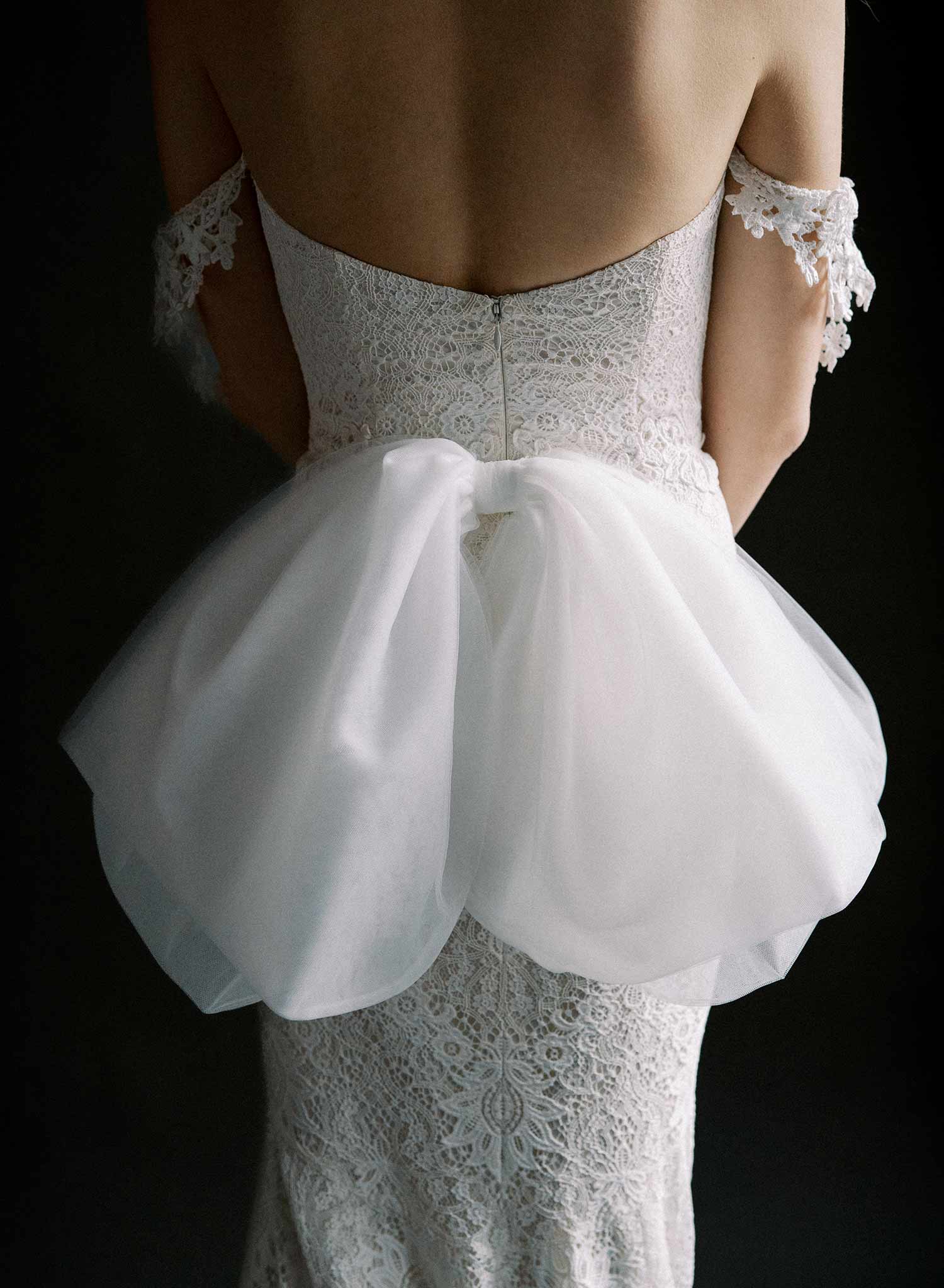 Elegant Oversized Double Tulle Bow Bustle Wedding Dress Accessory - Style #2520 | Perfect for Bridal Gowns, Prom Dresses & Special Occasions