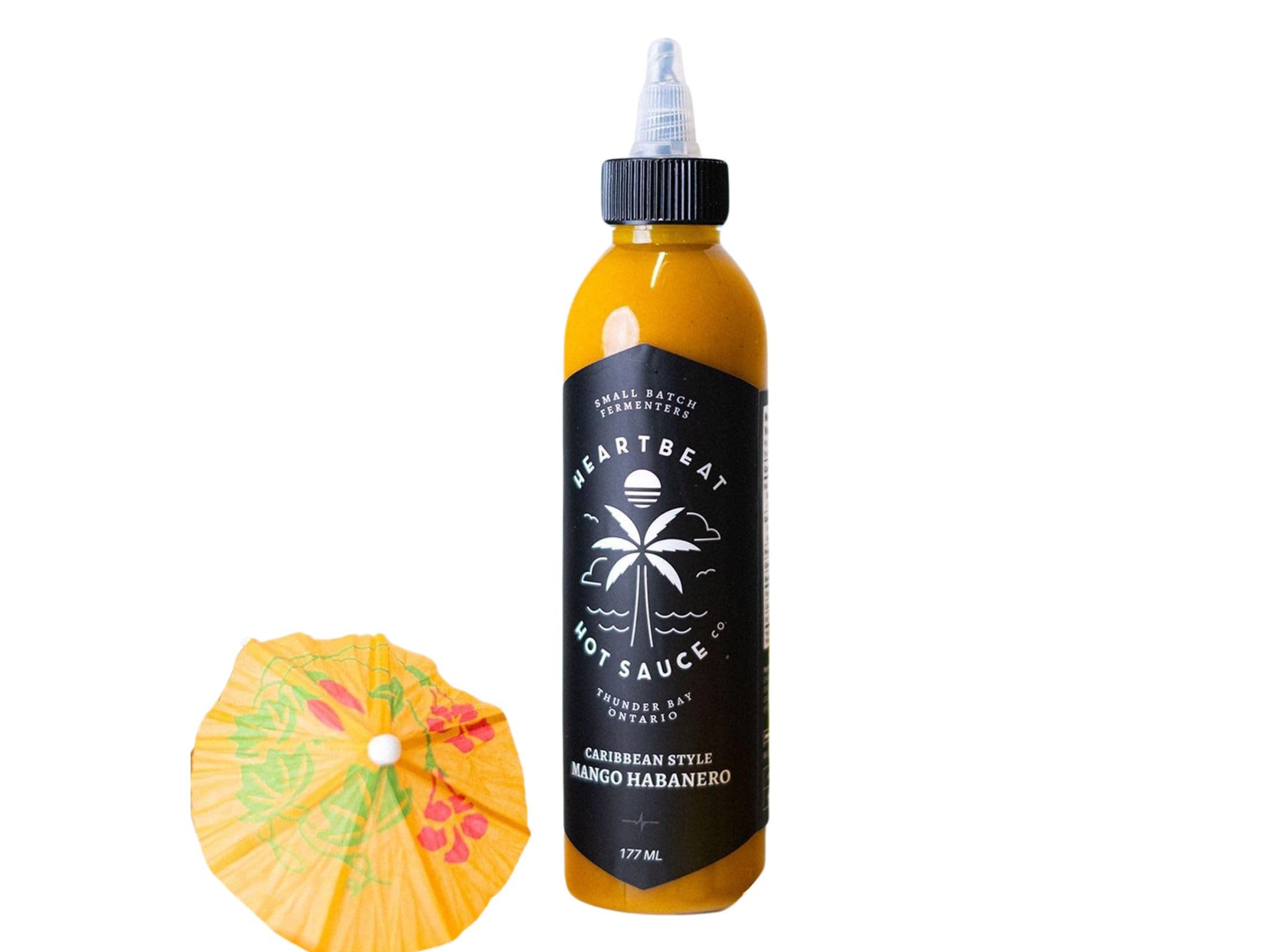 Heartbeat Hot Sauce Co. | Mango Habanero Hot Sauce - 6 oz Bottle | Spicy & Sweet Flavor for Tacos, Wings & Grilling | Gluten-Free & Vegan Friendly