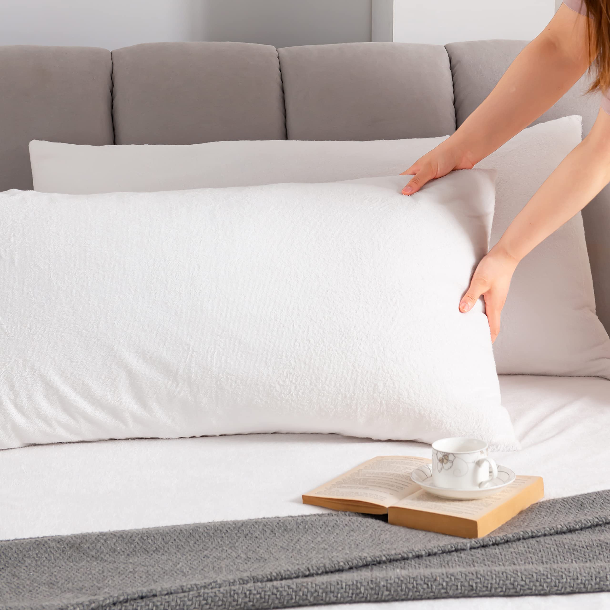 Premium Waterproof Pillow Protectors - King Size 20''x38'' Set of 2 - Soft Terry Cotton Zippered Pillow Covers - Hypoallergenic & Dust Proof - Ideal for Allergy Sufferers, Kids & Bedwetting Protection