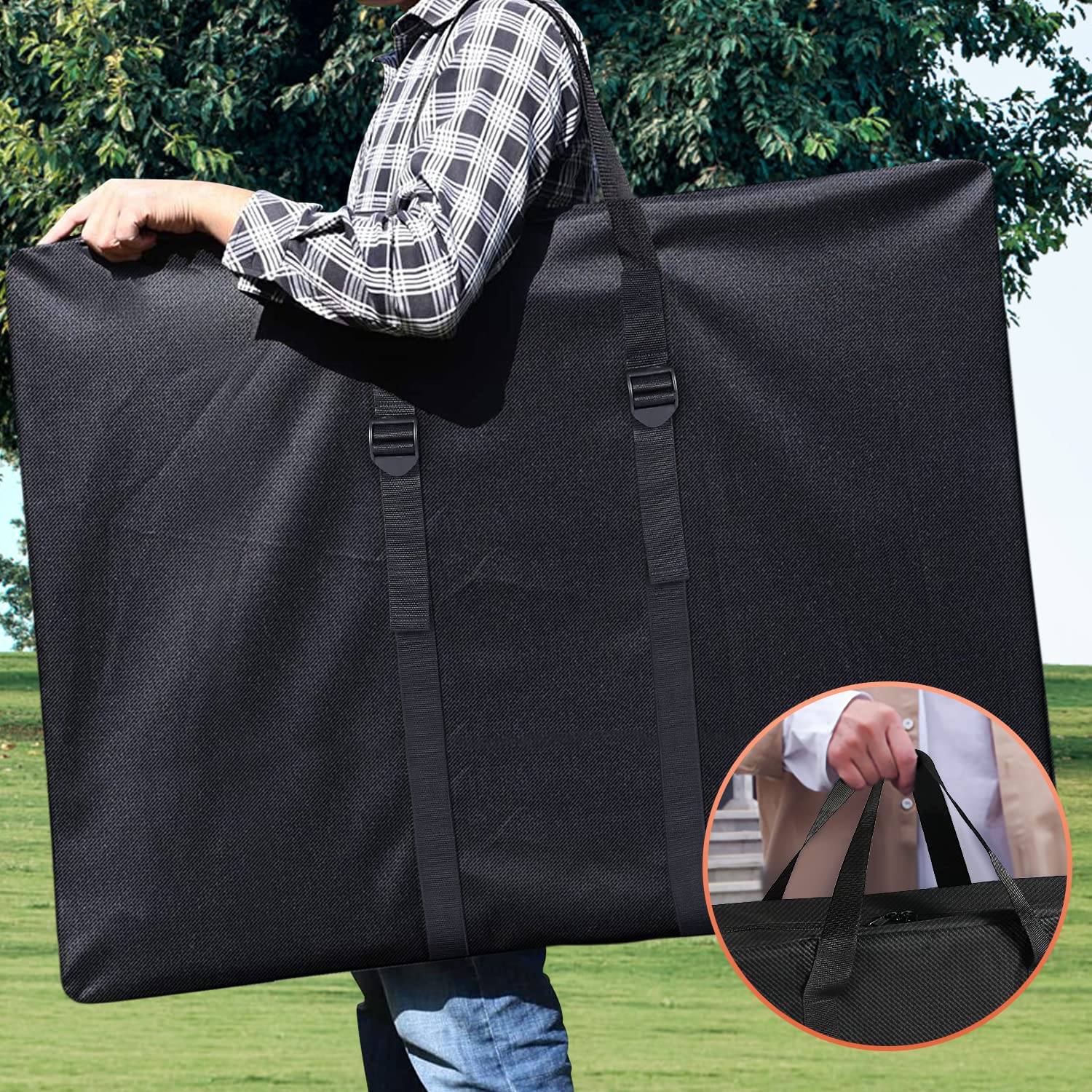 Waterproof 600D Folding Table Storage Bag - Portable Carry Bag for Picnic Tables, Large Moving & Protective Cover - Ideal for Outdoor Camping, Beach Trips & Home Storage