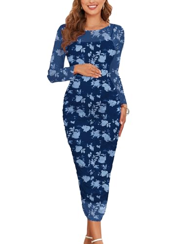 Floral Dark Blue, Size Down for Best Fit