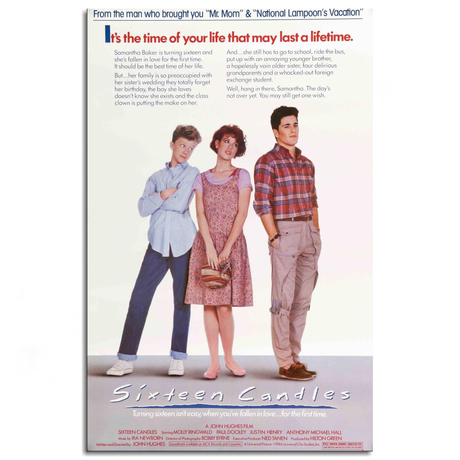 Saidel Sixteen Candles Movie Wall Art - 12x8 Inch Unframed Canvas Print Poster for Home, Office & Bedroom Decor - Perfect for Movie Fans & 80s Nostalgia Gifts