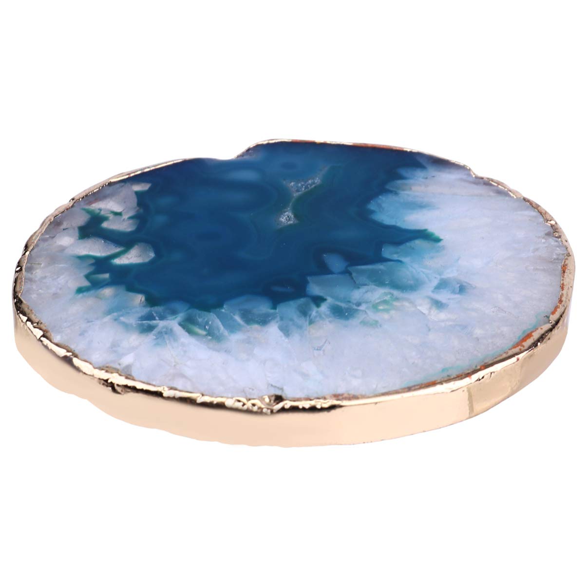 Vintage Agate Coaster Set - Natural Stone Drink Coasters for Table, Non-Slip & Stain-Resistant - Perfect for Dining, Kitchen, Coffee Table & Desk Decor - Home & Office Accessories